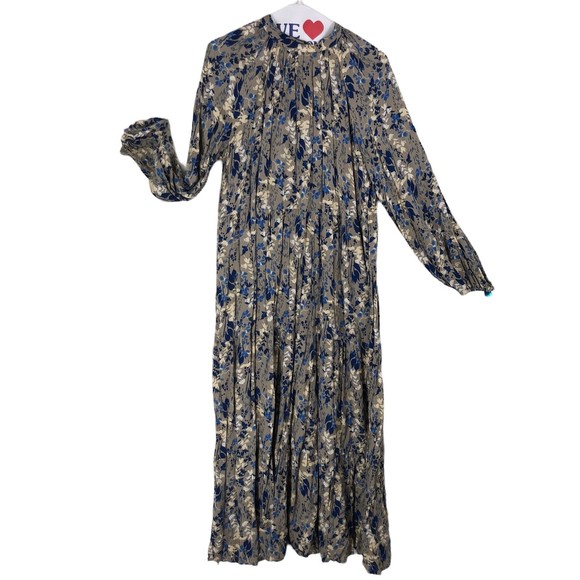 A New Day Boho Prairiecore Maxi Dress w/Layered tiers, Floral Artsy Print SZ S - Picture 1 of 10
